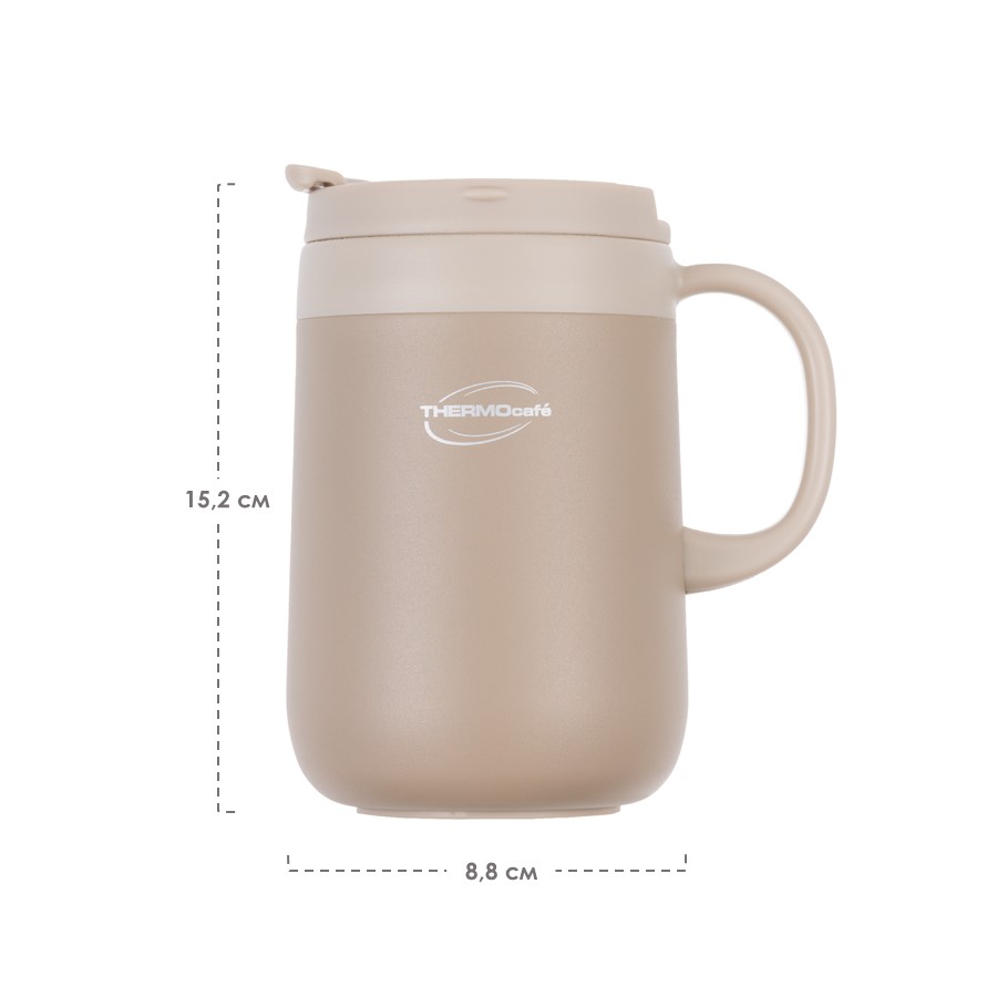 Классическая термокружка с 2 крышками THERMOcafe TCCM-460SY (LT)